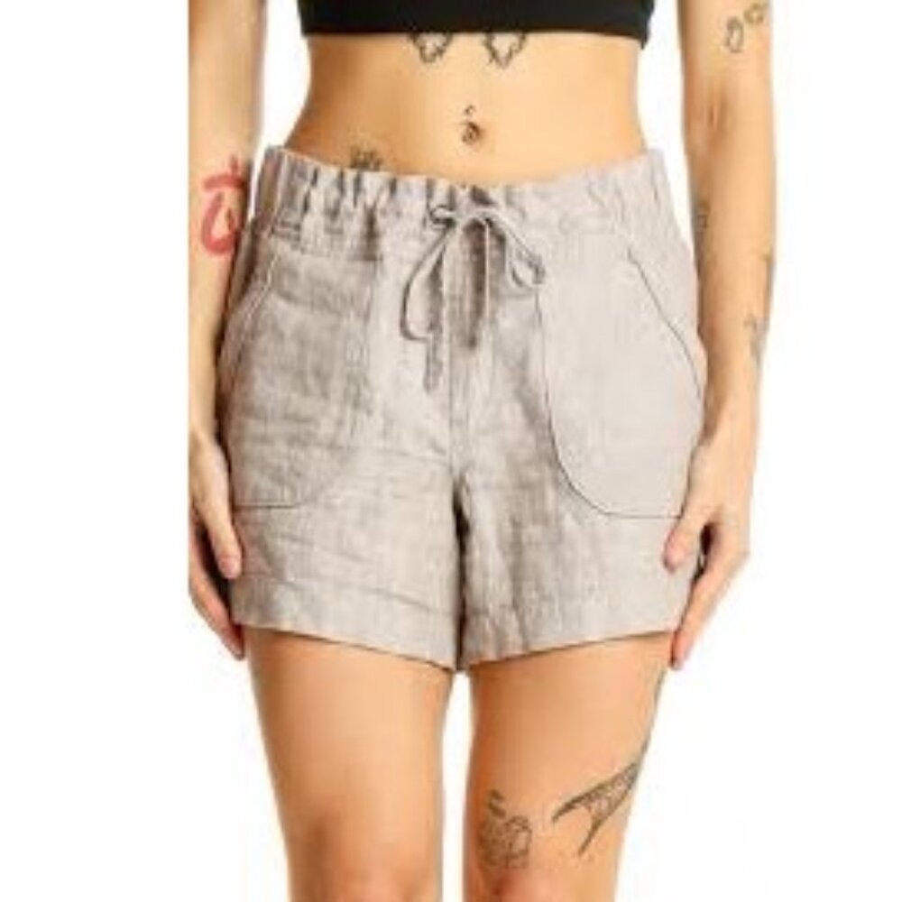 ATHLETA 6 Flint 100% Linen Shorts